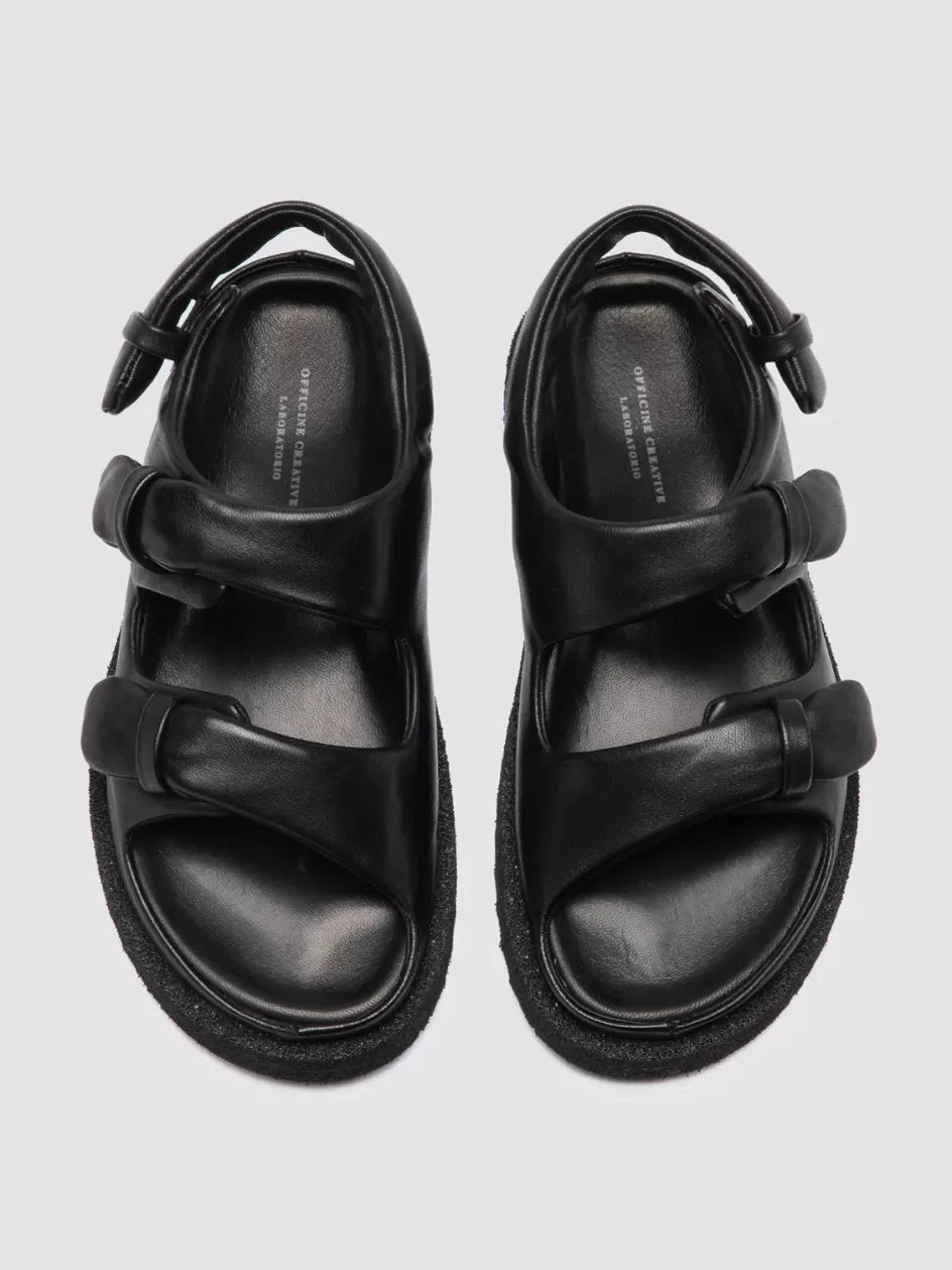 Officine Creative Sandals>SANDS 102 - Leather Sling Back Sandals BLACK