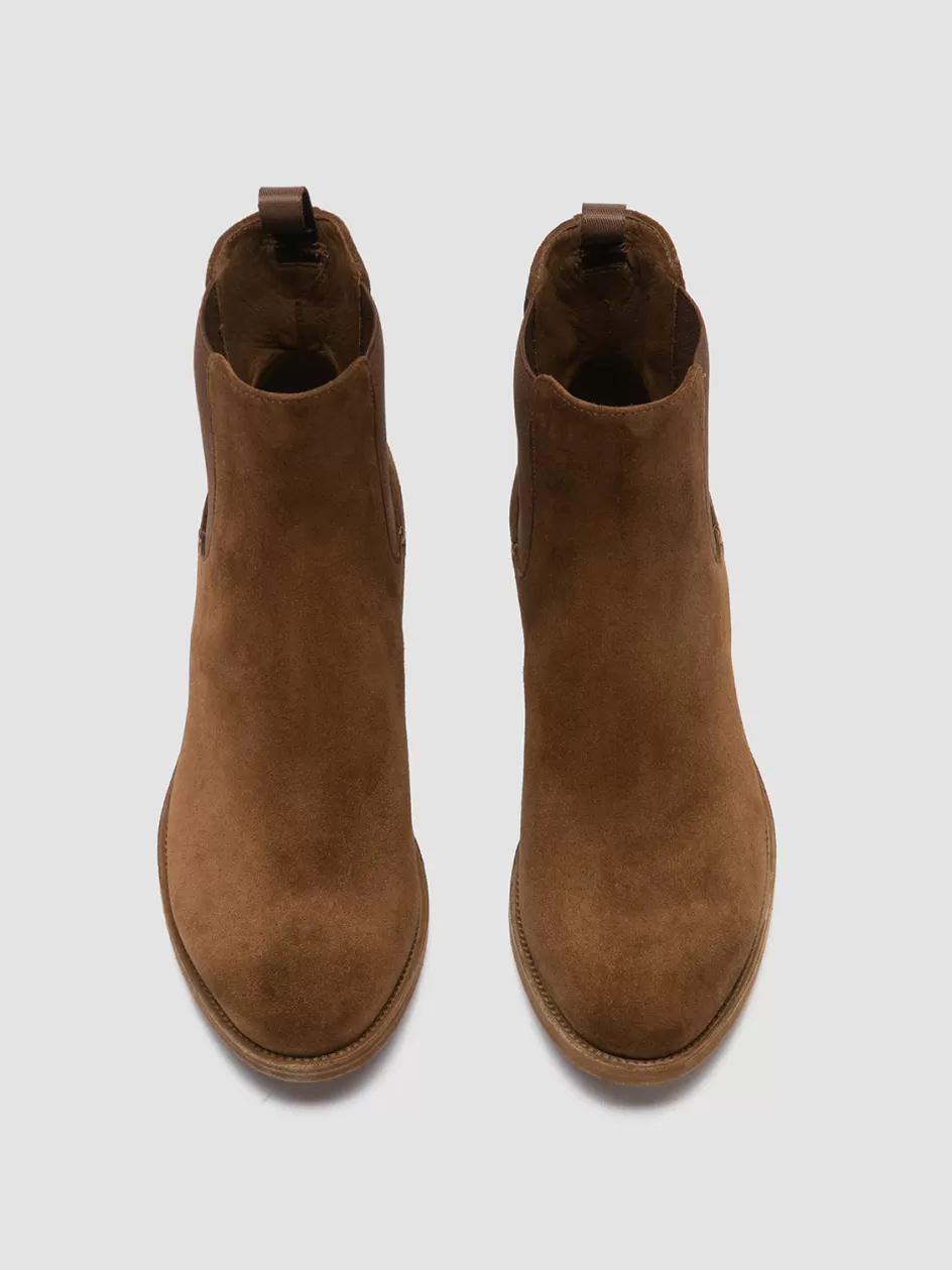 Officine Creative Suede Selection | Boots & Booties>SELINE 029 - Brown Suede Chelsea Boots DARK BROWN