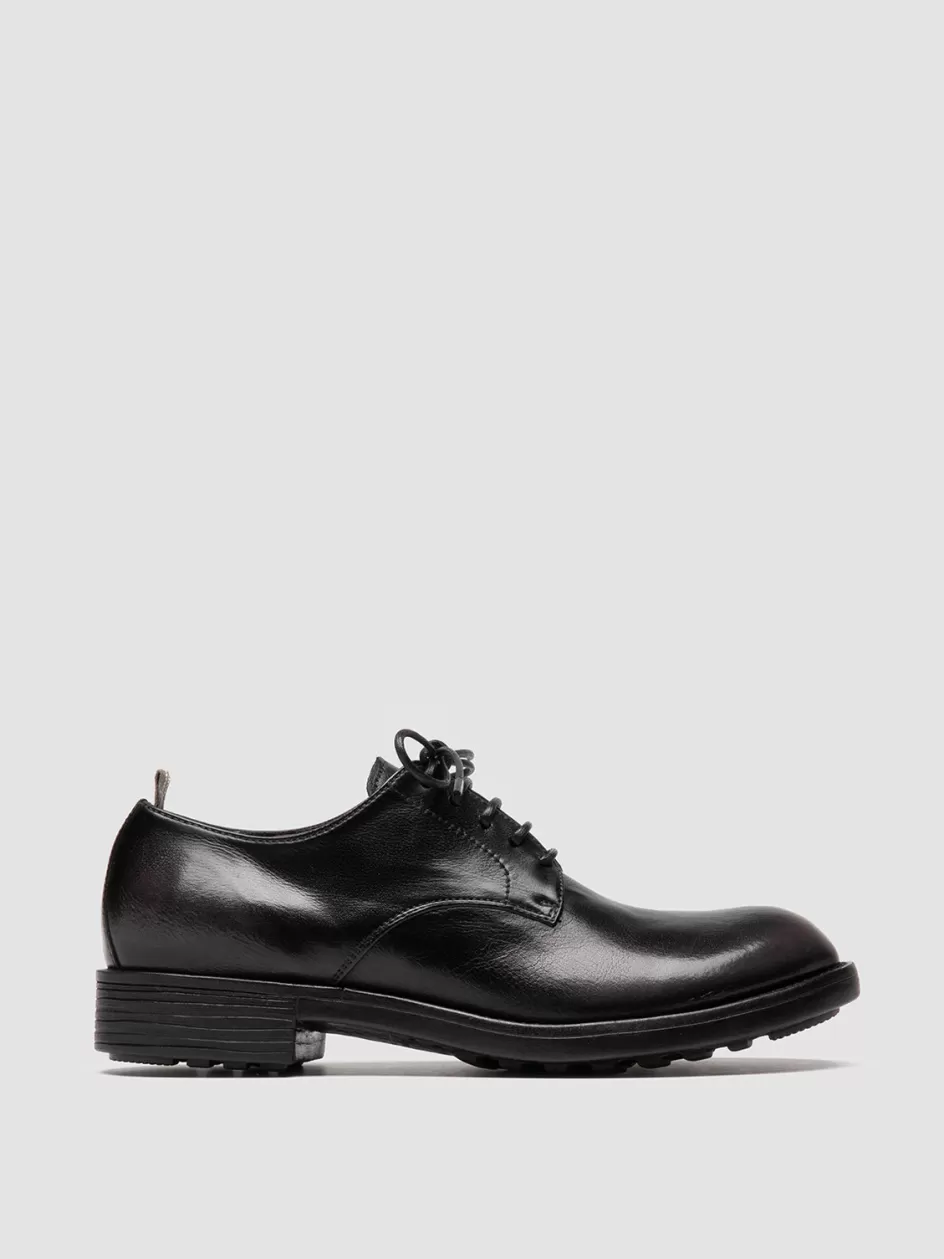 Officine Creative Derbies & Oxfords | Dress Shoes>SERGEANT 101 - Black Leather Derby Shoes CAVIAR/SUPERNERO                                  