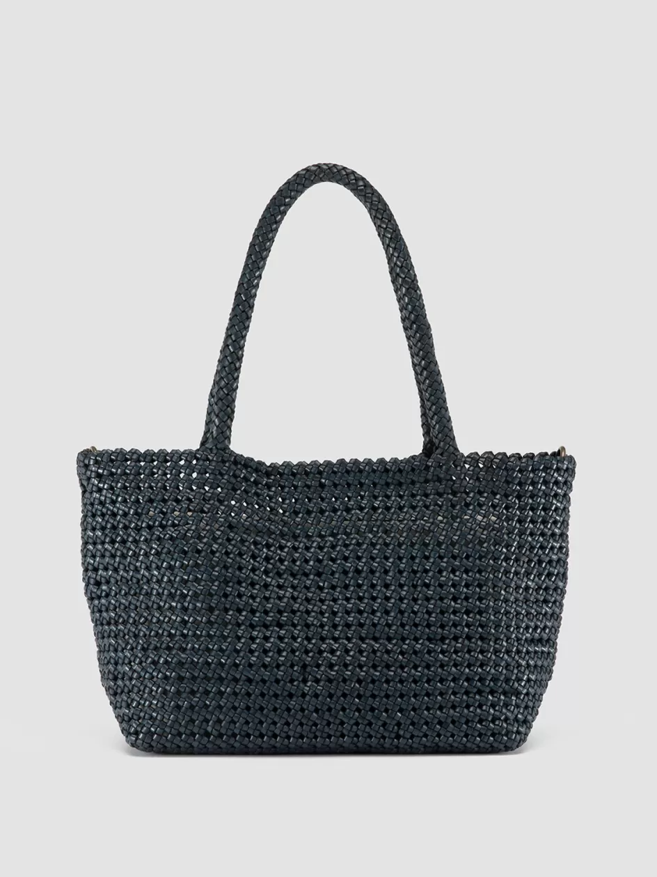 Officine Creative Bags | Woven Leather Selection>SUSAN 009 - Woven Leather Shoulder Bag BLUE