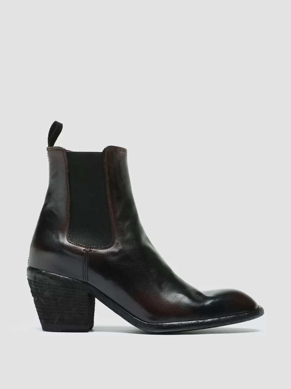 Officine Creative High Heels Booties | Boots & Booties>SYDNE 001 - Black Leather Chelsea Boots BURGUNDY/BLACK