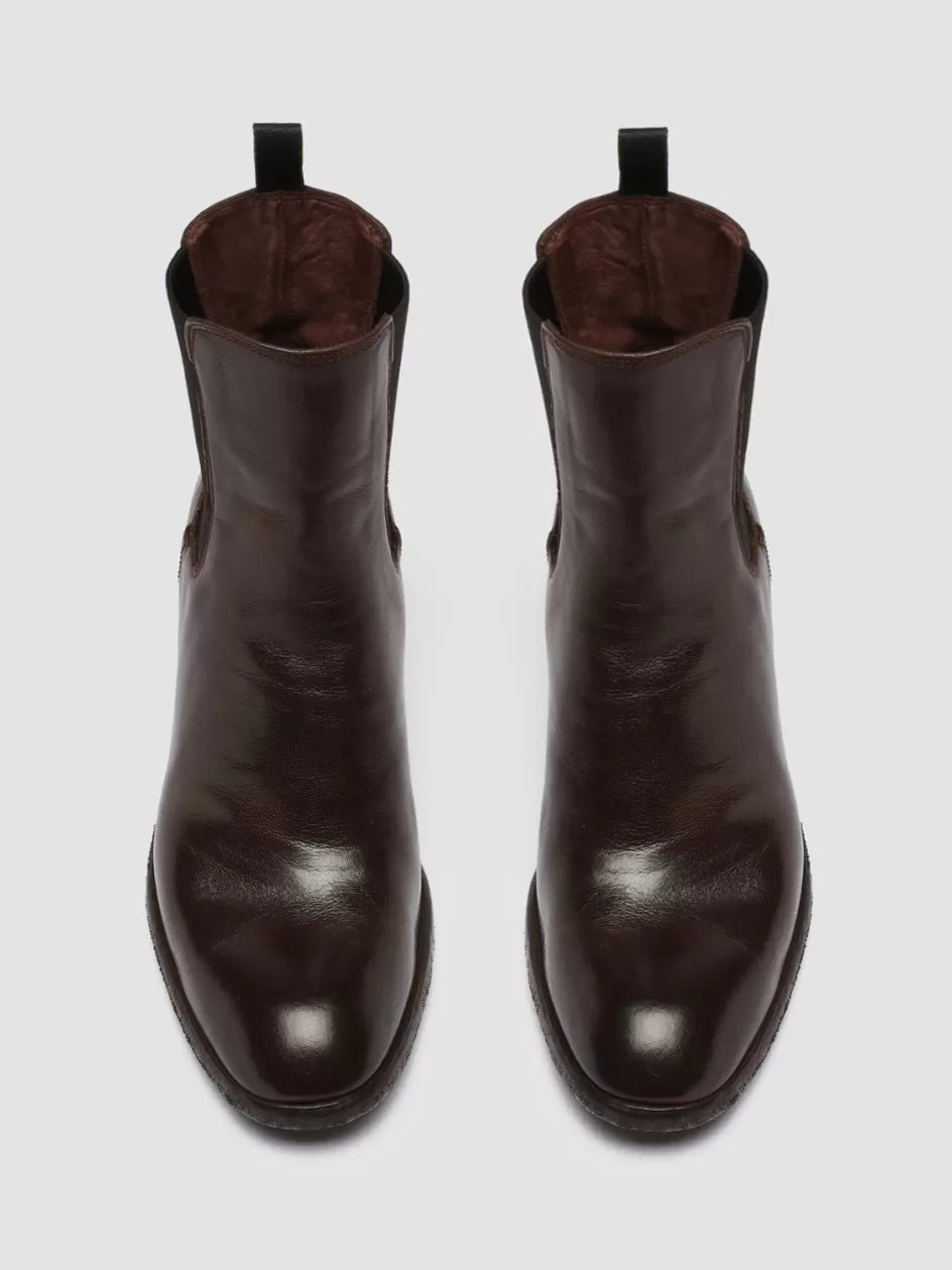 Officine Creative High Heels Booties | Boots & Booties>SYDNE 001 - Brown Leather Chelsea Boots DARK BROWN