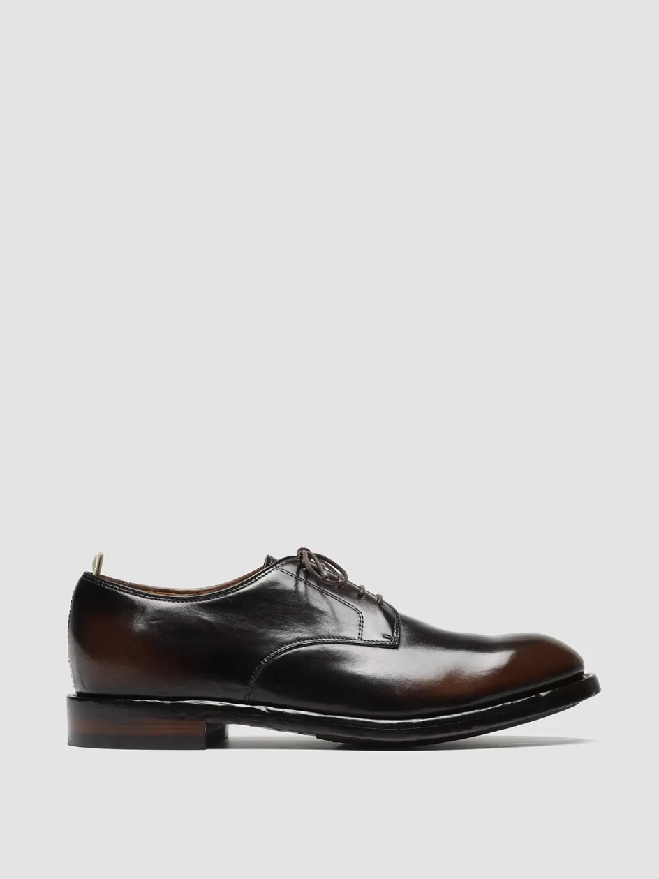 Officine Creative Derbies | Icons>TEMPLE 018 - Brown Leather Derby Shoes DARK BROWN