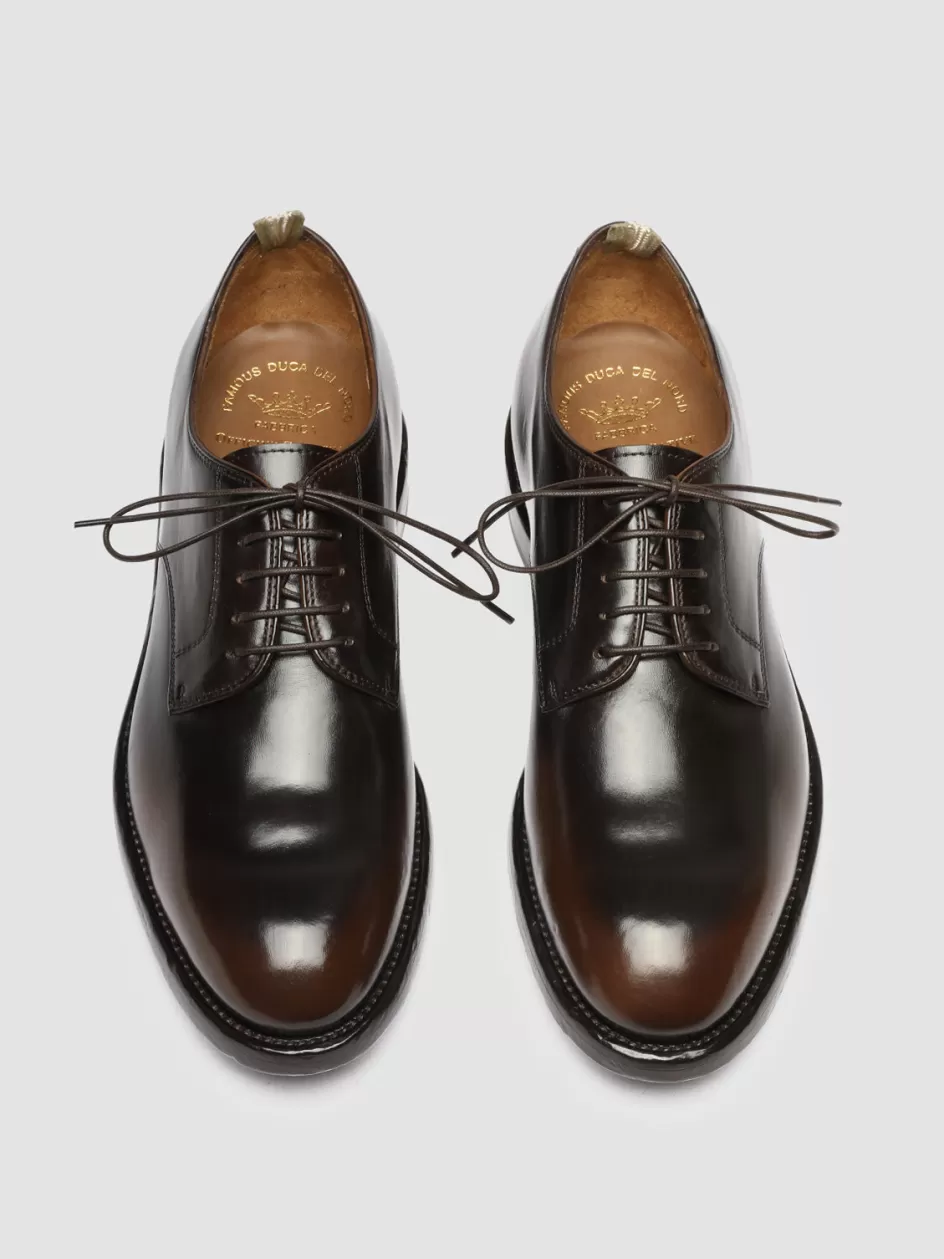 Officine Creative Derbies | Icons>TEMPLE 018 - Brown Leather Derby Shoes DARK BROWN