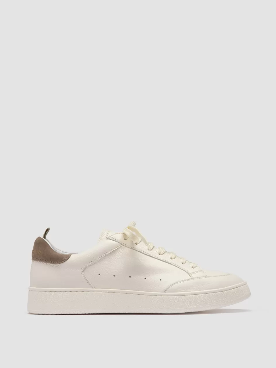 Officine Creative Sneakers>THE DIME 001 - White Suede Low Top Sneakers BIANCO/ANTILOPE