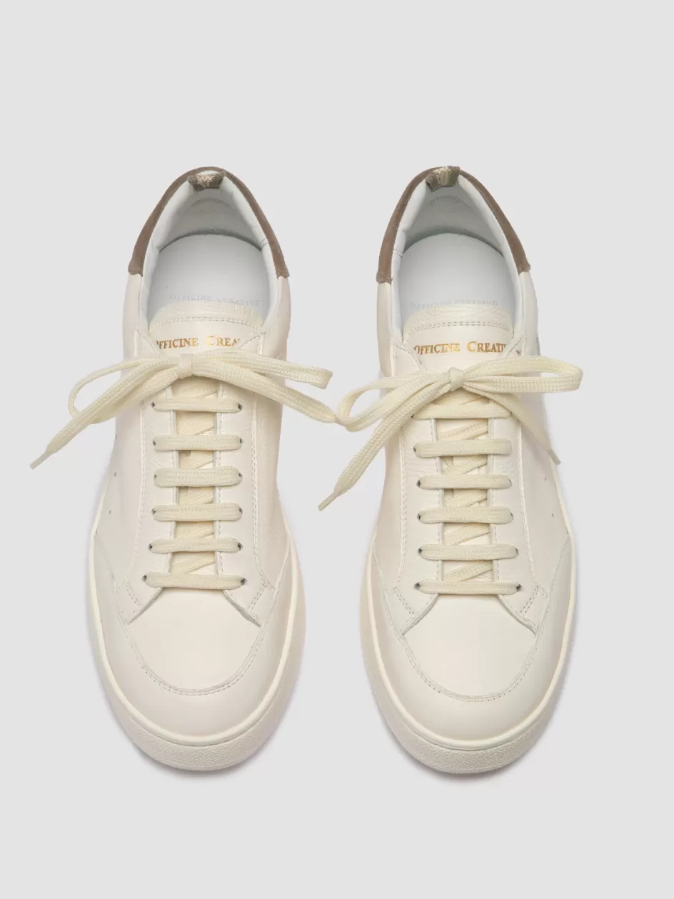 Officine Creative Sneakers>THE DIME 001 - White Suede Low Top Sneakers BIANCO/ANTILOPE