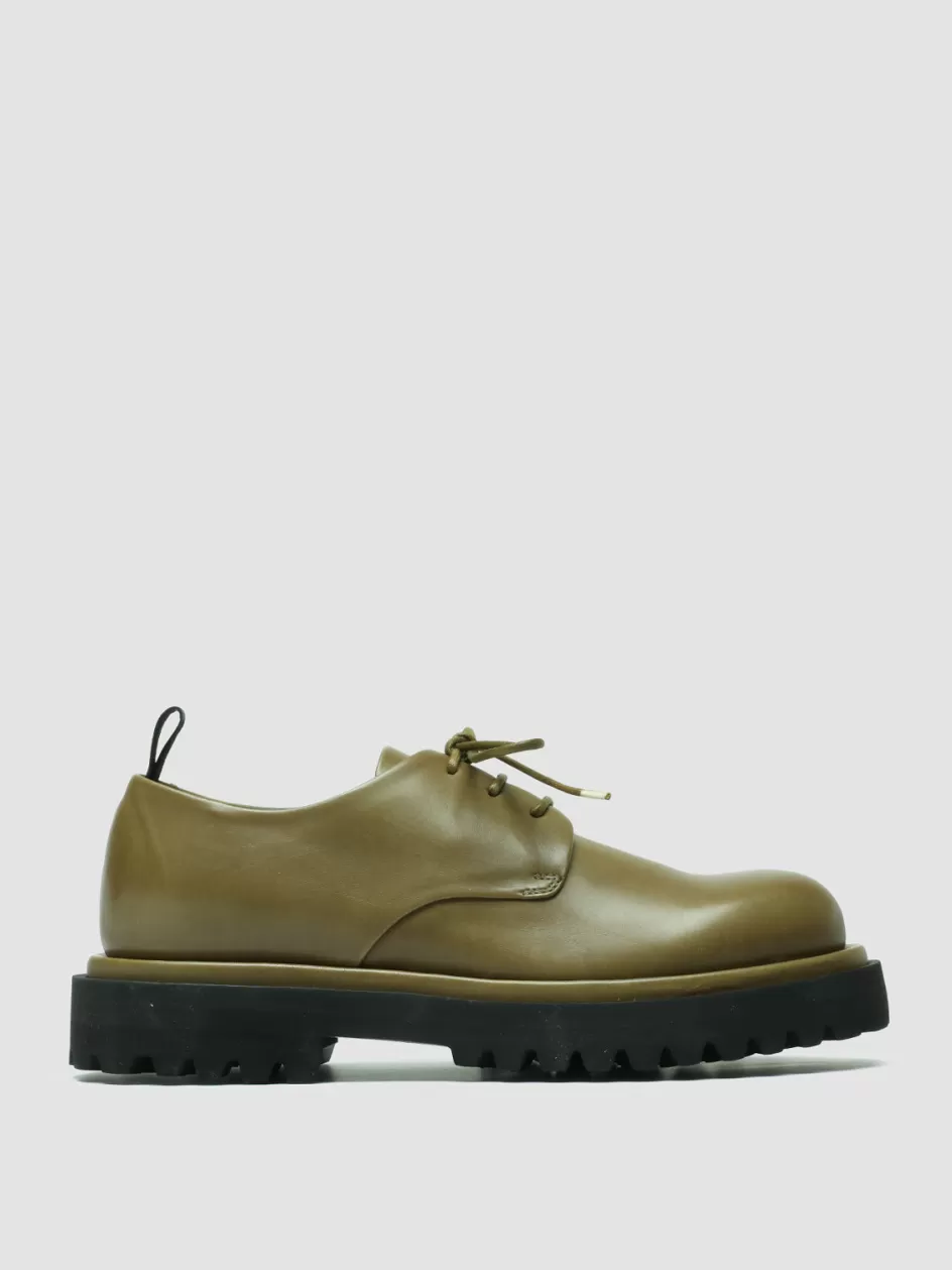 Officine Creative Derbies & Oxfords | Dress Shoes>TONAL 100 - Leather Derby Shoes GREEN