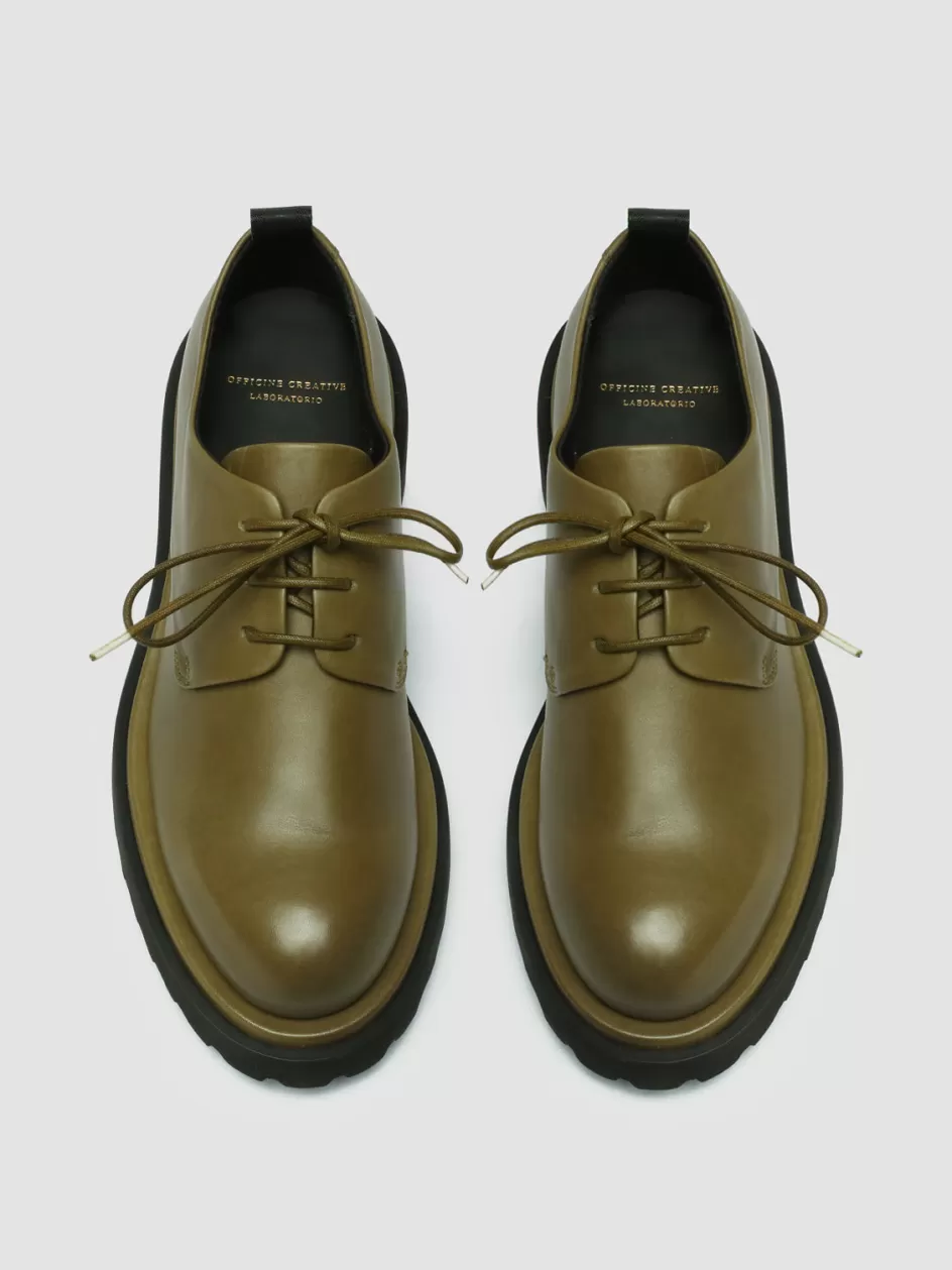 Officine Creative Derbies & Oxfords | Dress Shoes>TONAL 100 - Leather Derby Shoes GREEN