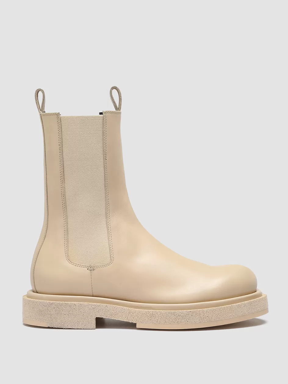 Officine Creative Boots & Booties>TONAL 105 - Leather Chelsea Boots IVORY