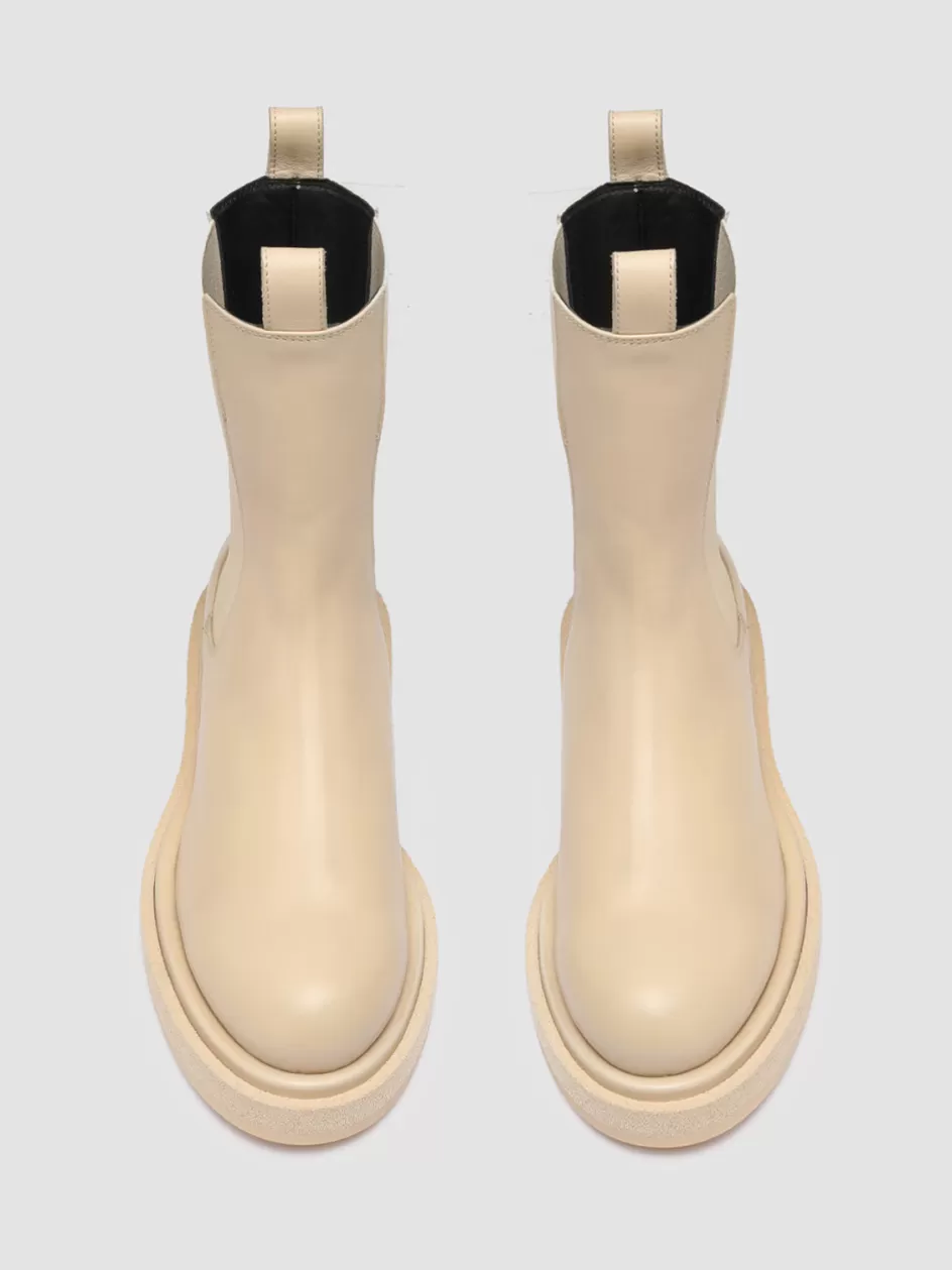 Officine Creative Boots & Booties>TONAL 105 - Leather Chelsea Boots IVORY