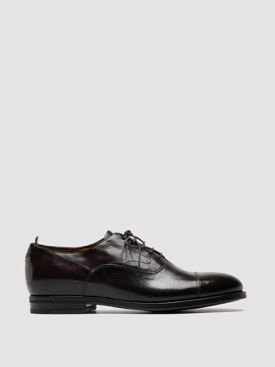 Officine Creative Oxfords | Formal Shoes>VANDERBILT CAOU 011 - Brown Leather Oxford Shoes DARK BROWN