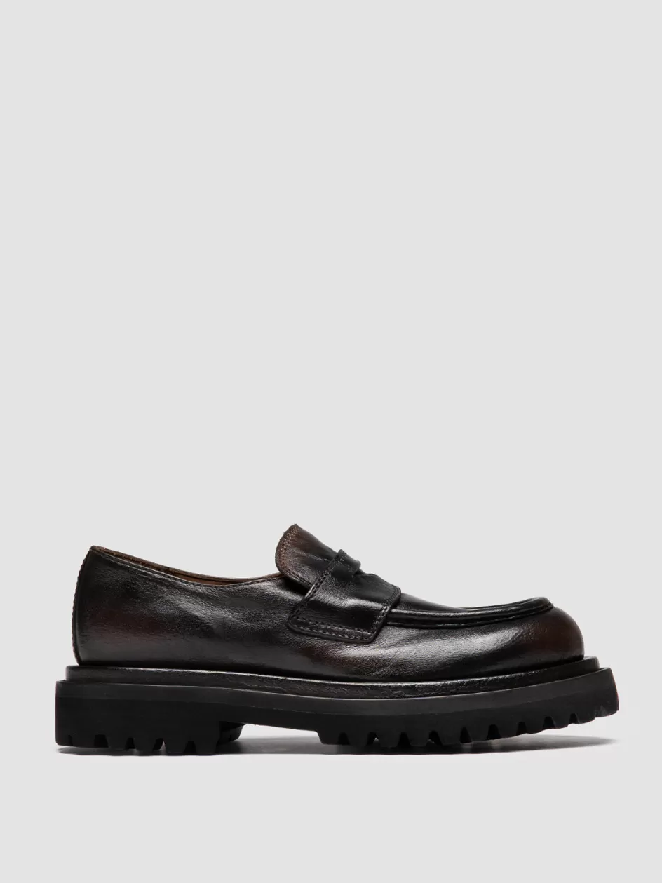 Officine Creative Loafers>WISAL DD 101 - Leather Loafers BROWN