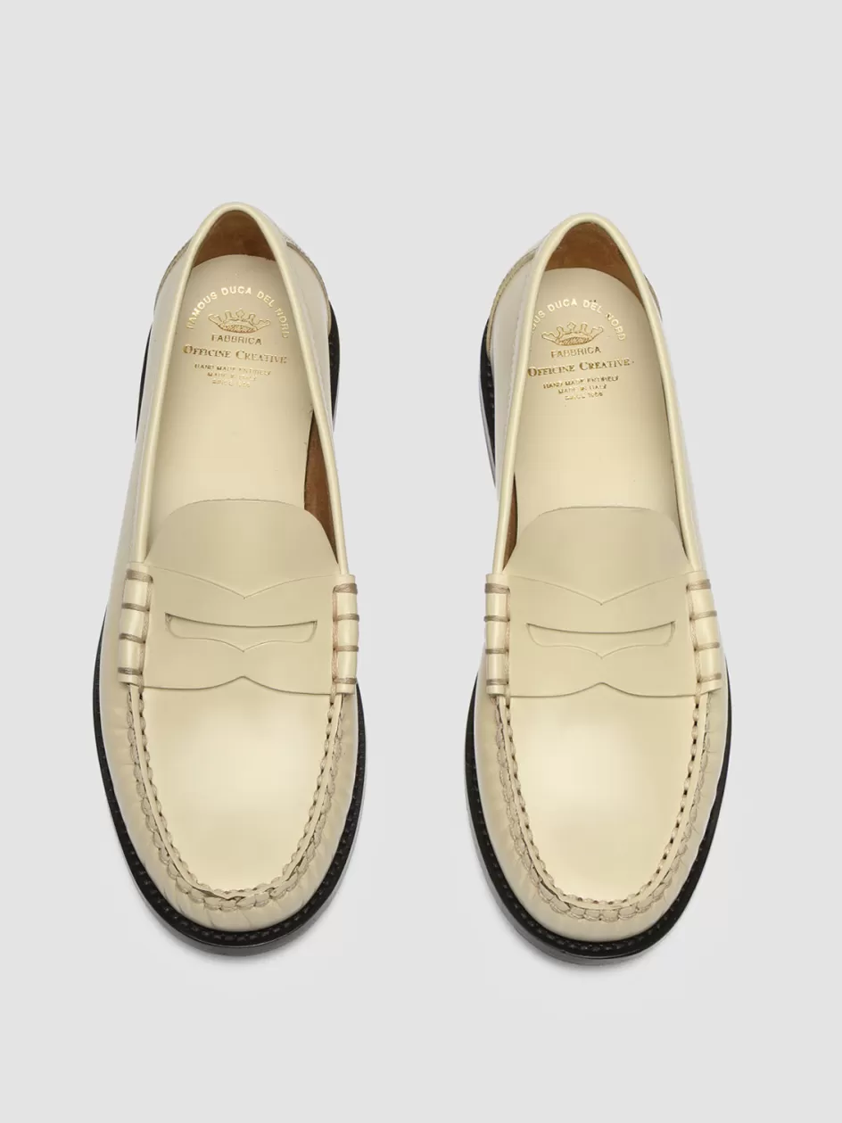 Officine Creative Loafers>ZIVAGO 103 - Leather Penny Loafers IVORY